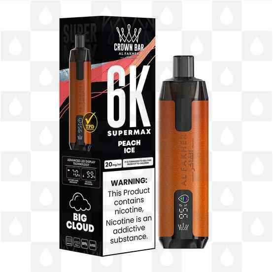 Peach Ice | Crown Bar by Al Fakher Supermax 6000 | Disposable Vapes