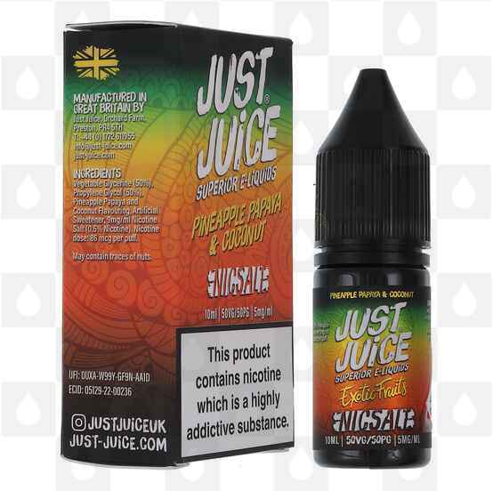 Pineapple, Papaya & Coconut Nic Salt by Just Juice E Liquid | 10ml Bottles, Strength & Size: 05mg • 10ml