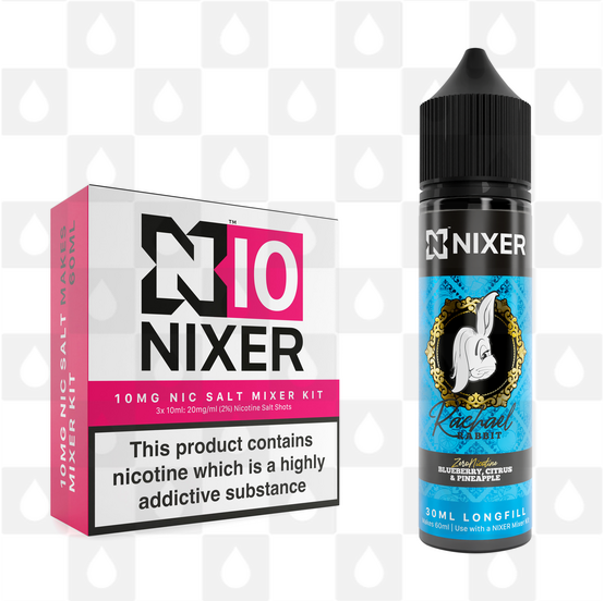 Blueberry Citrus Pineapple by Rachael Rabbit x Nixer E Liquid | 60ml Long Fill, Nicotine Type: Nicotine Salt, Strength & Size: 10mg Salt • 60ml • Inc Shots (50/50)