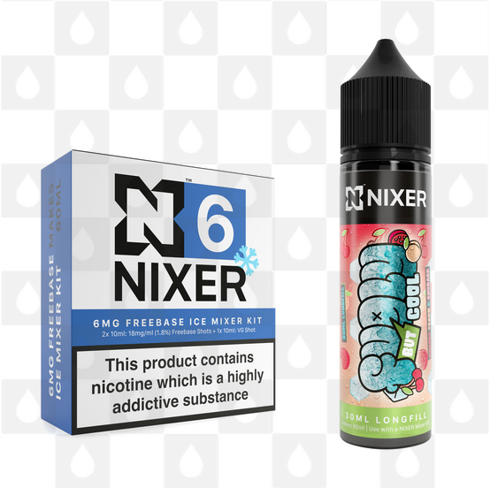 Cherry Peach & Rhubarb by Fugly But Cool x Nixer E Liquid | 60ml Long Fill, Strength & Size: 06mg Ice • 60ml • Inc Shots (70/30)