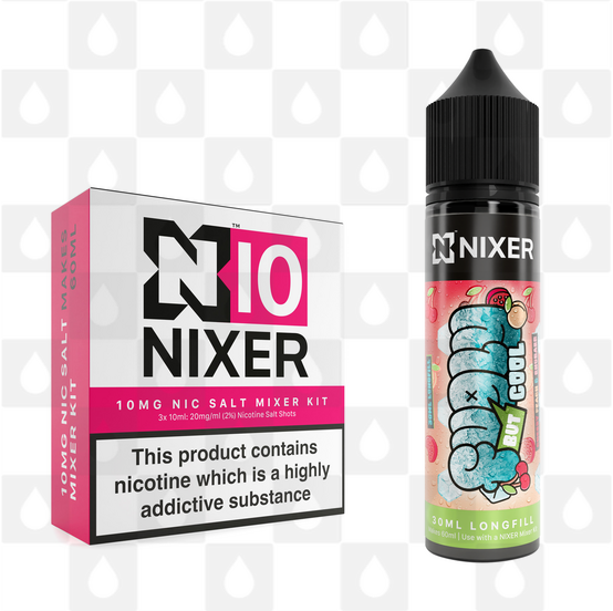 Cherry Peach & Rhubarb by Fugly But Cool x Nixer E Liquid | 60ml Long Fill, Strength & Size: Salt 10mg • 60ml • Inc Shots (50/50)