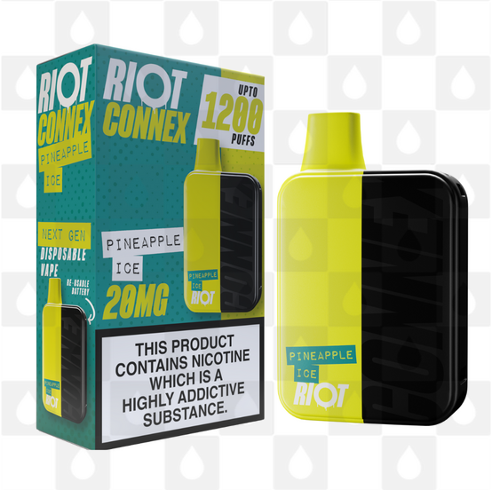 Riot Squad Connex Kit | 1200 Puff | Pre-Filled Pod Kit, Strength & Puff Count: 10mg • 1200 Puffs, Selected Colour: Yellow (Pineapple Ice)