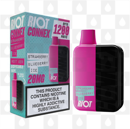 Riot Squad Connex Kit | 1200 Puff | Pre-Filled Pod Kit, Strength & Puff Count: 10mg • 1200 Puffs, Selected Colour: Pink (Strawberry Blueberry Ice)