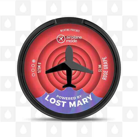 Rose Grape | Airplane Mode by Lost Mary | Nicotine Pouches, Strength & Size: 20 x 09mg Pouches
