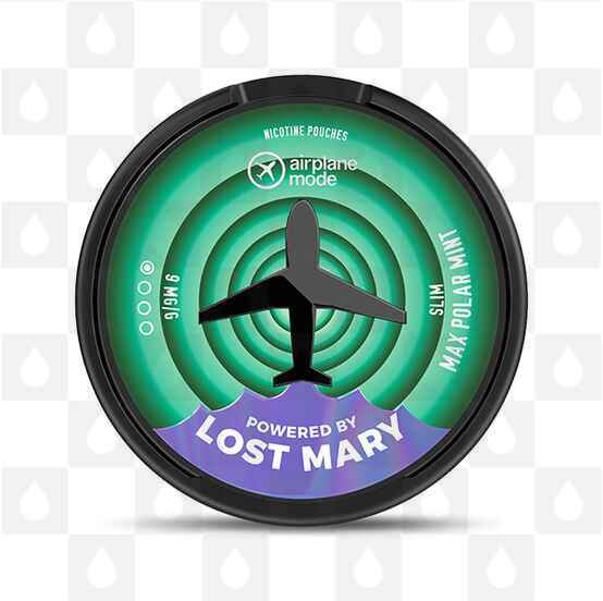 Max Polar Mint | Airplane Mode by Lost Mary | Nicotine Pouches, Strength & Size: 20 x 09mg Pouches
