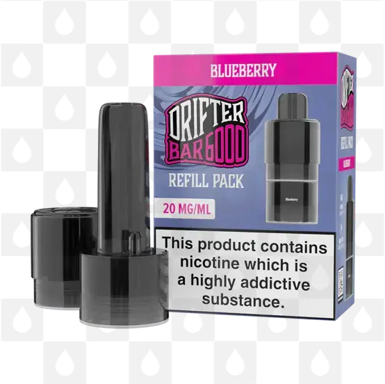 Blueberry | Drifter Bar 6000 Replacement Pods, Strength & Puff Count: 20mg • 6000 Puffs • V1