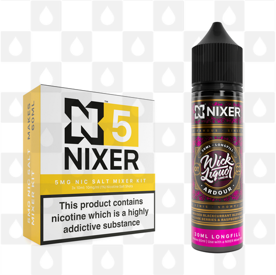 Ardour by Wick Liquor x Nixer E Liquid | 60ml Long Fill, Nicotine Type: Nicotine Salt, Strength & Size: 05mg Salt • 60ml • Inc Shots (50/50)
