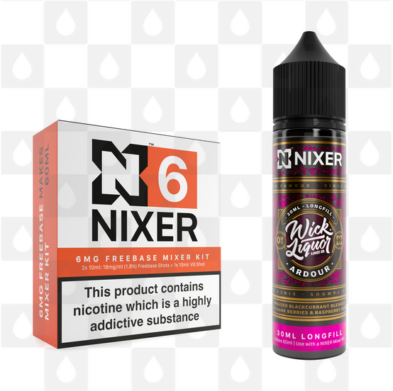 Ardour by Wick Liquor x Nixer E Liquid | 60ml Long Fill, Strength & Size: 06mg • 60ml • Inc Shots (70/30)