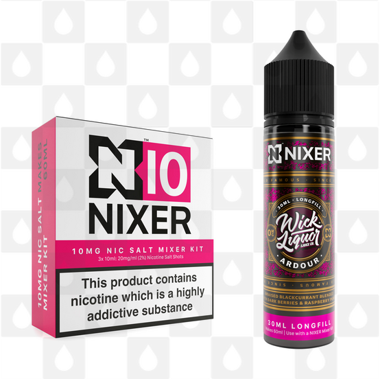 Ardour by Wick Liquor x Nixer E Liquid | 60ml Long Fill, Nicotine Type: Nicotine Salt, Strength & Size: 10mg Salt • 60ml • Inc Shots (50/50)