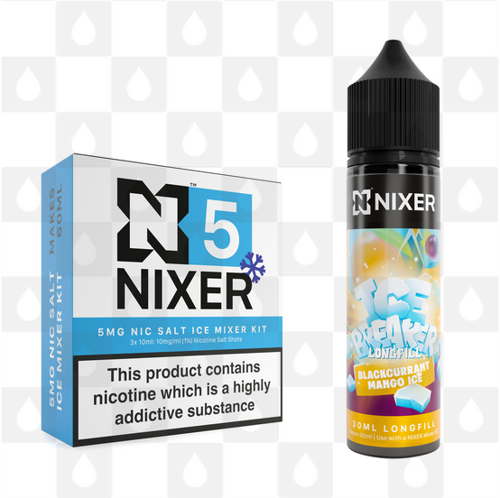 Blackcurrant Mango Ice by Ice Breaker x Nixer E Liquid | 60ml Long Fill, Strength & Size: Salt 05mg Ice • 60ml • Inc Shots (50/50)