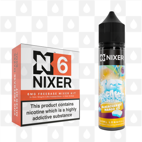 Blackcurrant Mango Ice by Ice Breaker x Nixer E Liquid | 60ml Long Fill, Nicotine Type: Regular Nicotine, Strength & Size: 06mg • 60ml • Inc Shots (70/30)