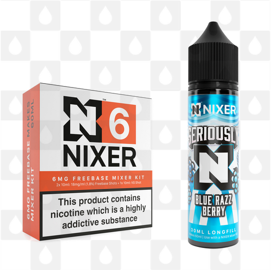 Blue Razz Berry by Seriously x Nixer E Liquid | 60ml Long Fill, Strength & Size: 06mg • 60ml • Inc Shots (70/30)