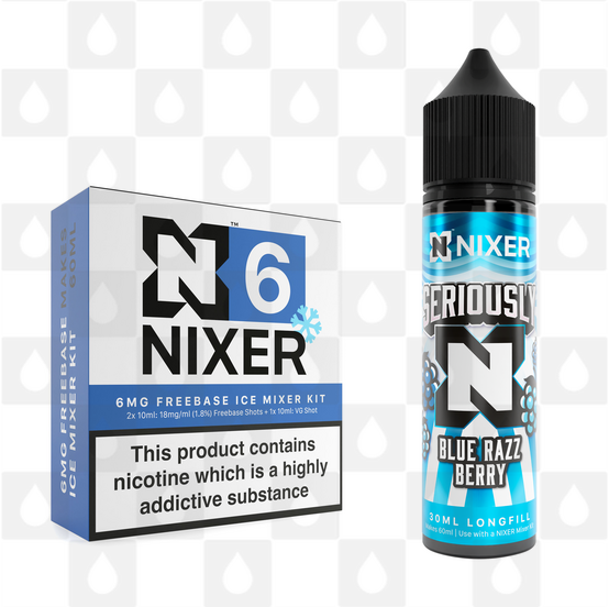 Blue Razz Berry by Seriously x Nixer E Liquid | 60ml Long Fill, Strength & Size: 06mg Ice • 60ml • Inc Shots (70/30)