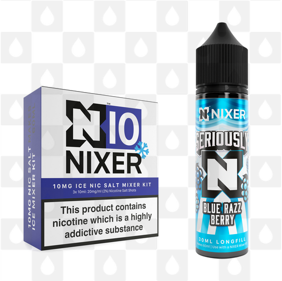 Blue Razz Berry by Seriously x Nixer E Liquid | 60ml Long Fill, Strength & Size: Salt 10mg Ice • 60ml • Inc Shots (50/50)