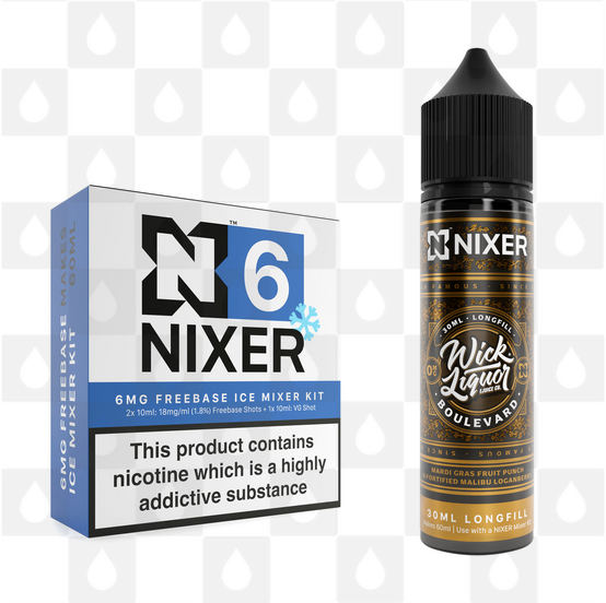 Boulevard by Wick Liquor x Nixer E Liquid | 60ml Long Fill, Strength & Size: 06mg Ice • 60ml • Inc Shots (70/30)