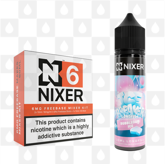 Bubblegum Ice by Ice Breaker x Nixer E Liquid | 60ml Long Fill, Nicotine Type: Regular Nicotine, Strength & Size: 06mg • 60ml • Inc Shots (70/30)