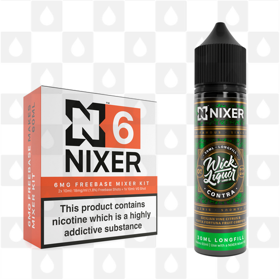 Contra by Wick Liquor x Nixer E Liquid | 60ml Long Fill, Strength & Size: 06mg • 60ml • Inc Shots (70/30)