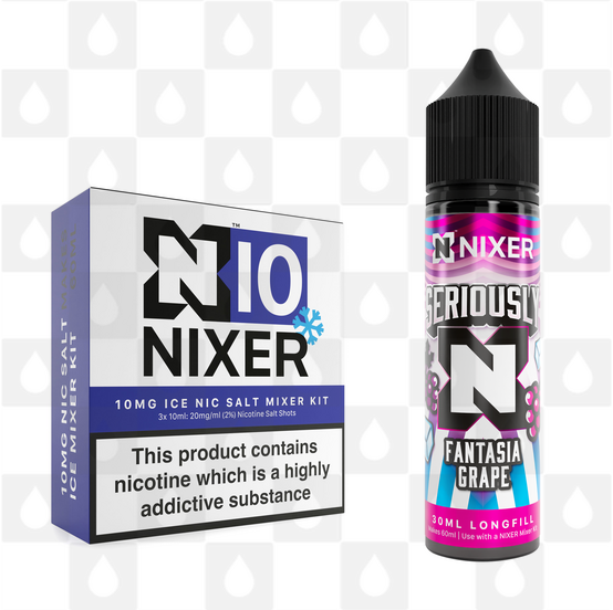 Fantasia Grape by Seriously x Nixer E Liquid | 60ml Long Fill, Strength & Size: Salt 10mg Ice • 60ml • Inc Shots (50/50)