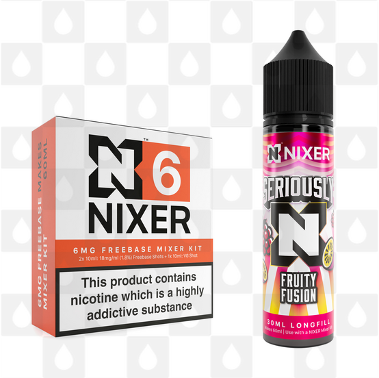 Fruity Fusion by Seriously x Nixer E Liquid | 60ml Long Fill, Nicotine Type: Regular Nicotine, Strength & Size: 06mg • 60ml • Inc Shots (70/30)