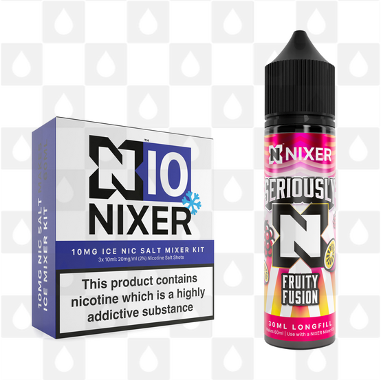 Fruity Fusion by Seriously x Nixer E Liquid | 60ml Long Fill, Nicotine Type: Nicotine Salt, Strength & Size: 10mg Salt Ice • 60ml • Inc Shots (50/50)