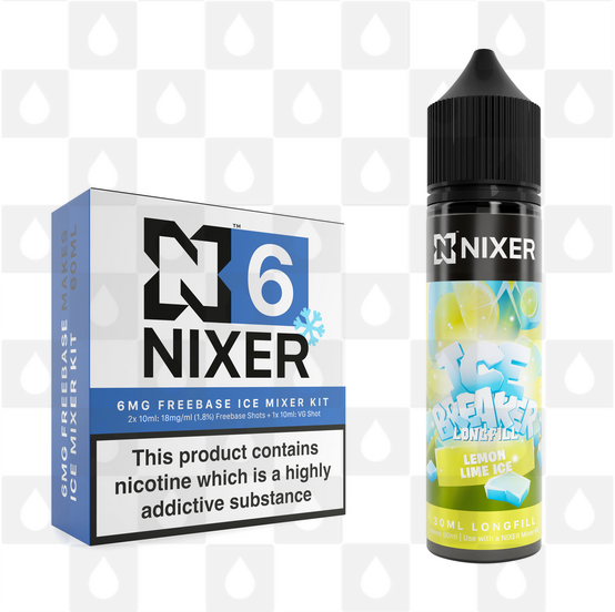 Lemon & Lime by Ice Breaker x Nixer E Liquid | 60ml Long Fill, Strength & Size: 06mg Ice • 60ml • Inc Shots (70/30)