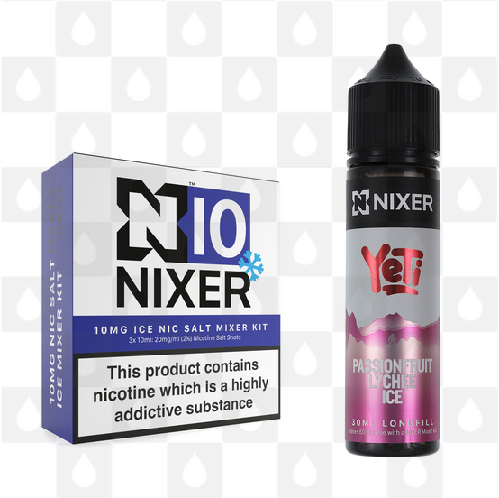 Passionfruit Lychee by Yeti x Nixer E Liquid | 60ml Long Fill, Nicotine Type: Nicotine Salt, Strength & Size: 10mg Salt Ice • 60ml • Inc Shots (50/50)