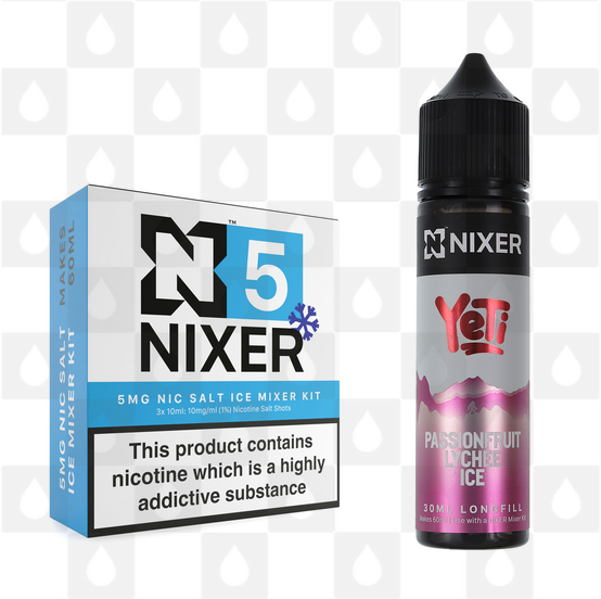 Passionfruit Lychee by Yeti x Nixer E Liquid | 60ml Long Fill, Nicotine Type: Nicotine Salt, Strength & Size: 05mg Ice Salt • 60ml • Inc Shots (50/50)
