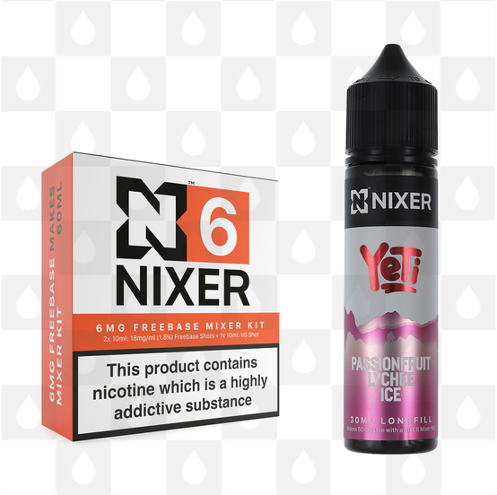 Passionfruit Lychee by Yeti x Nixer E Liquid | 60ml Long Fill, Strength & Size: 06mg • 60ml • Inc Shots (70/30)