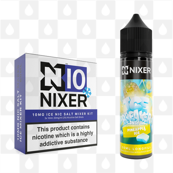 Pineapple Ice by Ice Breaker x Nixer E Liquid | 60ml Long Fill, Nicotine Type: Nicotine Salt, Strength & Size: 10mg Salt Ice • 60ml • Inc Shots (50/50)