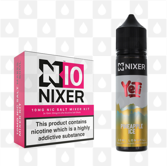 Pineapple Ice by Yeti x Nixer E Liquid | 60ml Long Fill, Nicotine Type: Nicotine Salt, Strength & Size: 10mg Salt • 60ml • Inc Shots (50/50)