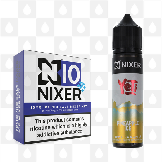 Pineapple Ice by Yeti x Nixer E Liquid | 60ml Long Fill, Nicotine Type: Nicotine Salt, Strength & Size: 10mg Salt Ice • 60ml • Inc Shots (50/50)