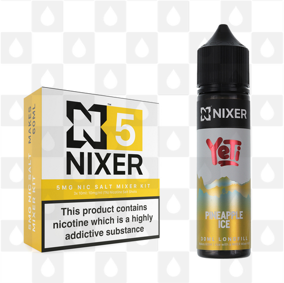 Pineapple Ice by Yeti x Nixer E Liquid | 60ml Long Fill, Nicotine Type: Nicotine Salt, Strength & Size: 05mg Salt • 60ml • Inc Shots (50/50)