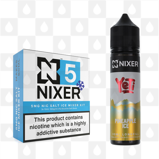 Pineapple Ice by Yeti x Nixer E Liquid | 60ml Long Fill, Nicotine Type: Nicotine Salt, Strength & Size: 05mg Ice Salt • 60ml • Inc Shots (50/50)