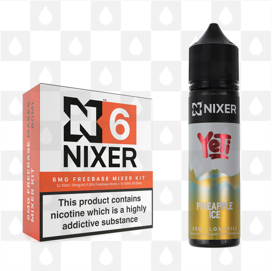 Pineapple Ice by Yeti x Nixer E Liquid | 60ml Long Fill, Nicotine Type: Regular Nicotine, Strength & Size: 06mg • 60ml • Inc Shots (70/30)