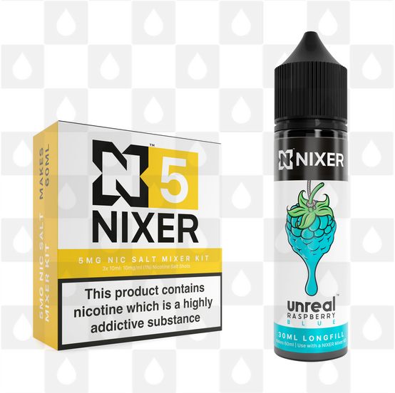 Blue by Unreal x Nixer E Liquid | 60ml Long Fill, Strength & Size: Salt 05mg • 60ml • Inc Shots (50/50)