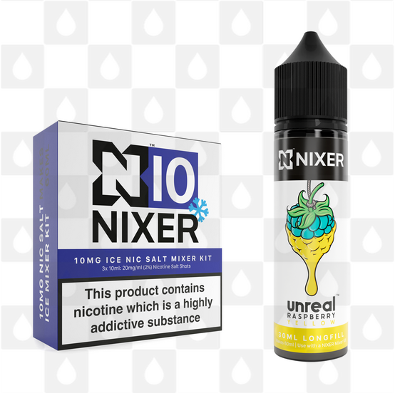 Yellow by Unreal x Nixer E Liquid | 60ml Long Fill, Strength & Size: Salt 10mg Ice • 60ml • Inc Shots (50/50)