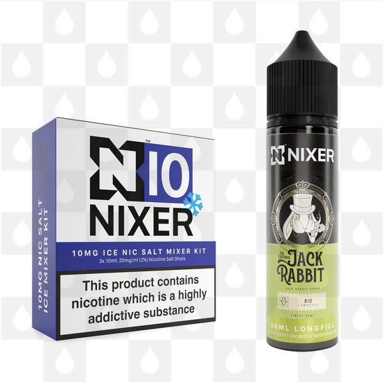 Rio by Jack Rabbit x Nixer E Liquid | 60ml Long Fill, Nicotine Type: Nicotine Salt, Strength & Size: 10mg Salt Ice • 60ml • Inc Shots (50/50)