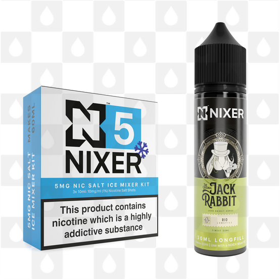 Rio by Jack Rabbit x Nixer E Liquid | 60ml Long Fill, Nicotine Type: Nicotine Salt, Strength & Size: 05mg Ice Salt • 60ml • Inc Shots (50/50)