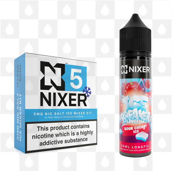 Sour Cherry Ice by Ice Breaker x Nixer E Liquid | 60ml Long Fill, Nicotine Type: Nicotine Salt, Strength & Size: 05mg Ice Salt • 60ml • Inc Shots (50/50)