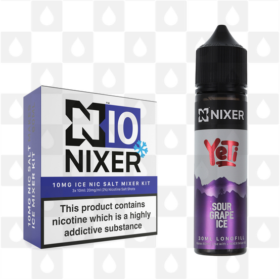 Sour Grape Ice by Yeti x Nixer E Liquid | 60ml Long Fill, Nicotine Type: Nicotine Salt, Strength & Size: 10mg Salt Ice • 60ml • Inc Shots (50/50)