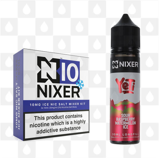 Sour Raspberry & Watermelon by Yeti x Nixer E Liquid | 60ml Long Fill, Nicotine Type: Nicotine Salt, Strength & Size: 10mg Salt Ice • 60ml • Inc Shots (50/50)