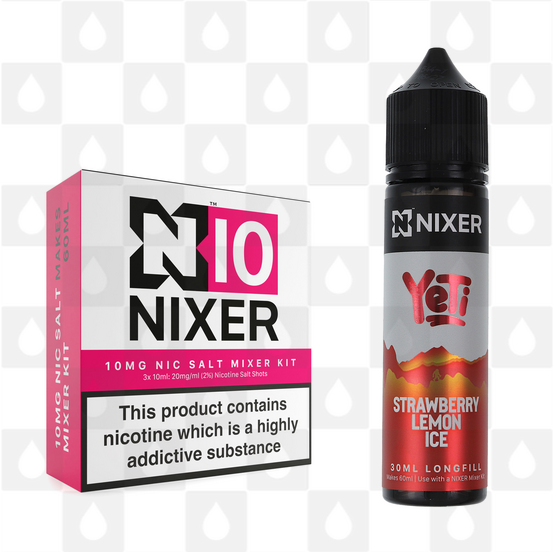 Strawberry Lemon by Yeti x Nixer E Liquid | 60ml Long Fill, Nicotine Type: Nicotine Salt, Strength & Size: 10mg Salt • 60ml • Inc Shots (50/50)