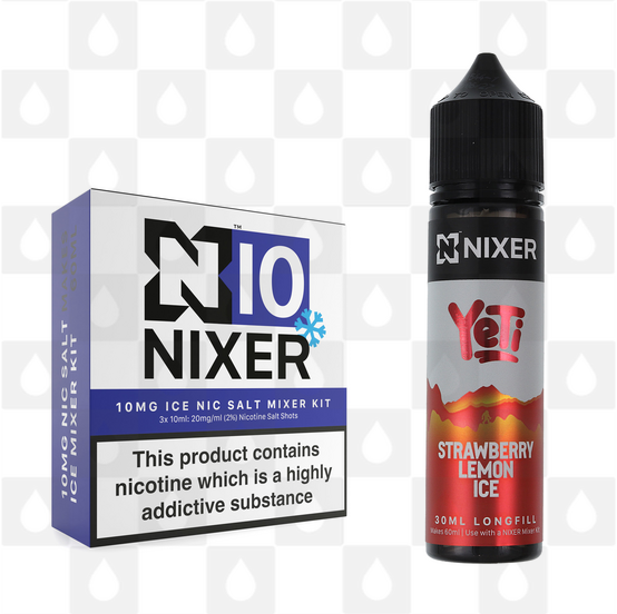 Strawberry Lemon by Yeti x Nixer E Liquid | 60ml Long Fill, Nicotine Type: Nicotine Salt, Strength & Size: 10mg Salt Ice • 60ml • Inc Shots (50/50)