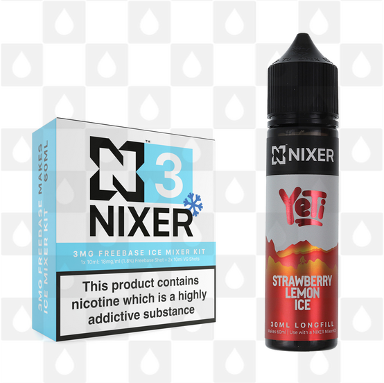 Strawberry Lemon by Yeti x Nixer E Liquid | 60ml Long Fill, Strength & Size: 03mg Ice • 60ml • Inc Shots (70/30)