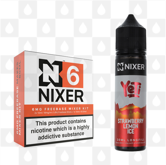 Strawberry Lemon by Yeti x Nixer E Liquid | 60ml Long Fill, Nicotine Type: Regular Nicotine, Strength & Size: 06mg • 60ml • Inc Shots (70/30)