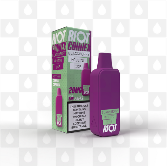 Blackberry Mojito Ice | Riot Squad Connex Capsules, Strength & Puff Count: 10mg • 600 Puffs