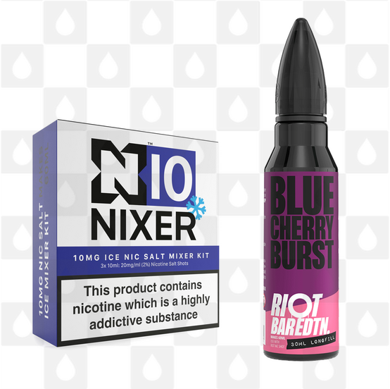 Blue Cherry Burst | BAR EDTN by Riot Squad E Liquid | 60ml Long Fill, Nicotine Type: Nicotine Salt, Strength & Size: 10mg Salt Ice • 60ml • Inc Shots (50/50)