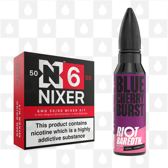 Blue Cherry Burst | BAR EDTN by Riot Squad E Liquid | 60ml Long Fill, Nicotine Type: Regular Nicotine, Strength & Size: 06mg • 60ml • Inc Shots (50/50)