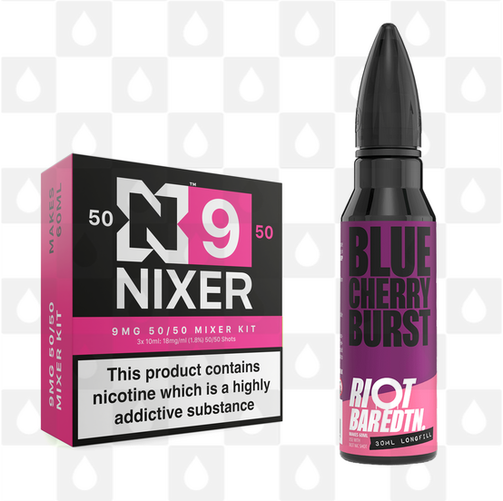 Blue Cherry Burst | BAR EDTN by Riot Squad E Liquid | 60ml Long Fill, Nicotine Type: Regular Nicotine, Strength & Size: 09mg • 60ml • Inc Shots (50/50)
