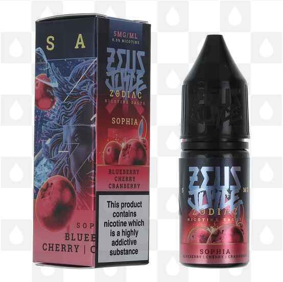 Blueberry Cherry Cranberry | Sophia by Zeus Juice E Liquid | 10ml Nic Salt, Strength & Size: 10mg • 10ml